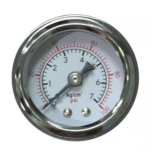 White Face - Industrial Mechanical Dual Scale Pressure Gauge Meter Tester